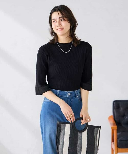 a.v.v / アー・ヴェ・ヴェ ニット・セーター | 部分シアーフレア袖リブニット | 詳細9