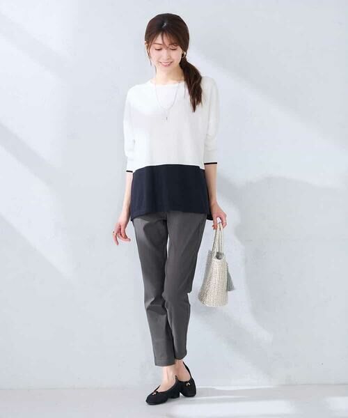 a.v.v / アー・ヴェ・ヴェ ニット・セーター | 【洗える/UVカット】バイカラーポンチョチュニック | 詳細11