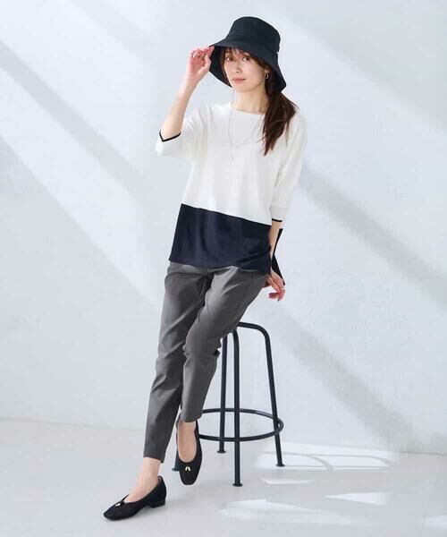 a.v.v / アー・ヴェ・ヴェ ニット・セーター | 【洗える/UVカット】バイカラーポンチョチュニック | 詳細14