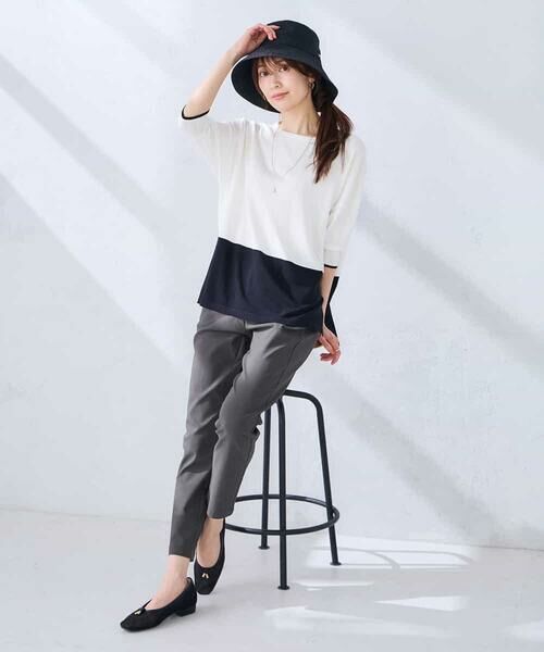 a.v.v / アー・ヴェ・ヴェ ニット・セーター | 【洗える/UVカット】バイカラーポンチョチュニック | 詳細15