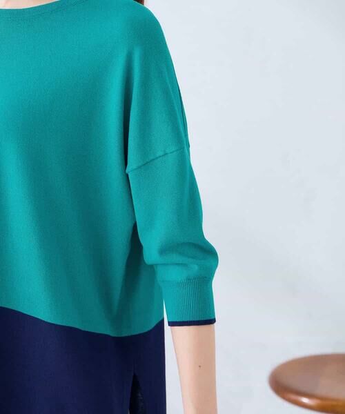 a.v.v / アー・ヴェ・ヴェ ニット・セーター | 【洗える/UVカット】バイカラーポンチョチュニック | 詳細20