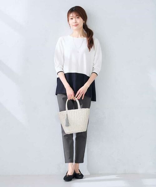 a.v.v / アー・ヴェ・ヴェ ニット・セーター | 【洗える/UVカット】バイカラーポンチョチュニック | 詳細9