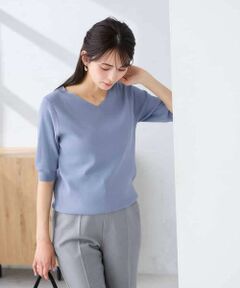 a.v.v / アー・ヴェ・ヴェ ニット・セーター | ハーフスリーブVネックサマーニット【洗える/接触冷感/UVカット】
