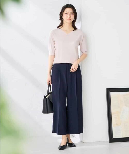 a.v.v / アー・ヴェ・ヴェ ニット・セーター | ハーフスリーブVネックサマーニット【洗える/接触冷感/UVカット】 | 詳細14