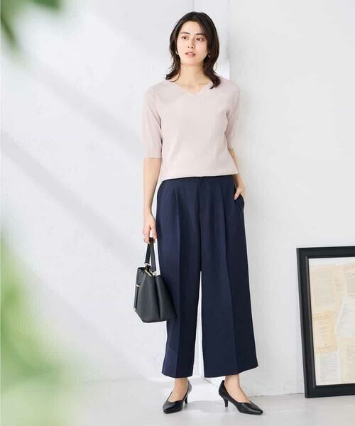 a.v.v / アー・ヴェ・ヴェ ニット・セーター | ハーフスリーブVネックサマーニット【洗える/接触冷感/UVカット】 | 詳細15