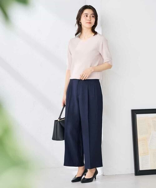 a.v.v / アー・ヴェ・ヴェ ニット・セーター | ハーフスリーブVネックサマーニット【洗える/接触冷感/UVカット】 | 詳細16