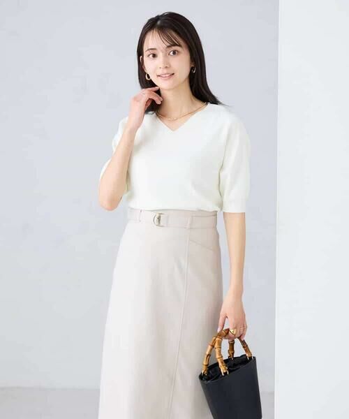 a.v.v / アー・ヴェ・ヴェ ニット・セーター | ハーフスリーブVネックサマーニット【洗える/接触冷感/UVカット】 | 詳細17