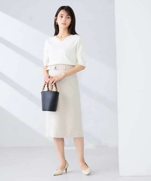 a.v.v / アー・ヴェ・ヴェ ニット・セーター | ハーフスリーブVネックサマーニット【洗える/接触冷感/UVカット】 | 詳細21