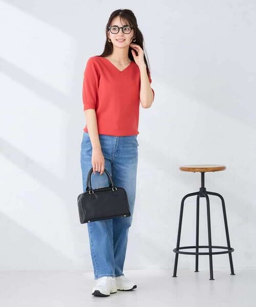 a.v.v / アー・ヴェ・ヴェ ニット・セーター | ハーフスリーブVネックサマーニット【洗える/接触冷感/UVカット】 | 詳細6