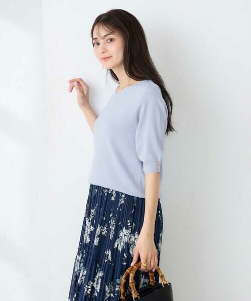 a.v.v / アー・ヴェ・ヴェ ニット・セーター | ハーフスリーブVネックサマーニット【WEB限定/洗える/接触冷感/UVカット】 | 詳細13