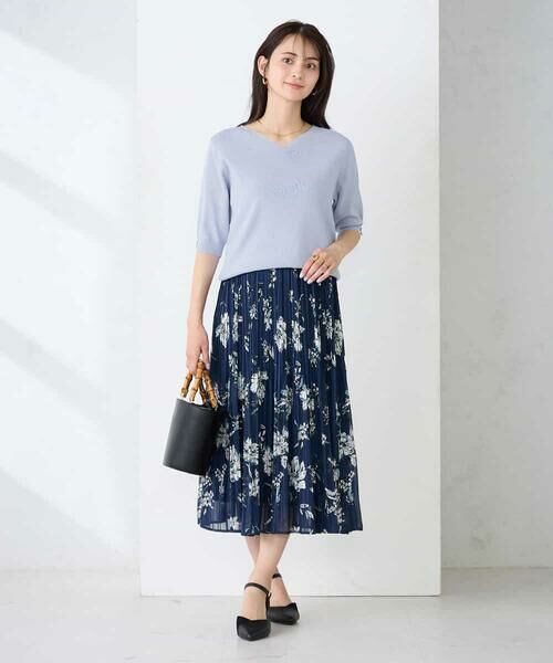 a.v.v / アー・ヴェ・ヴェ ニット・セーター | ハーフスリーブVネックサマーニット【WEB限定/洗える/接触冷感/UVカット】 | 詳細14