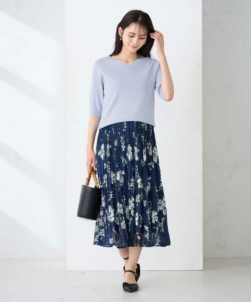 a.v.v / アー・ヴェ・ヴェ ニット・セーター | ハーフスリーブVネックサマーニット【WEB限定/洗える/接触冷感/UVカット】 | 詳細15