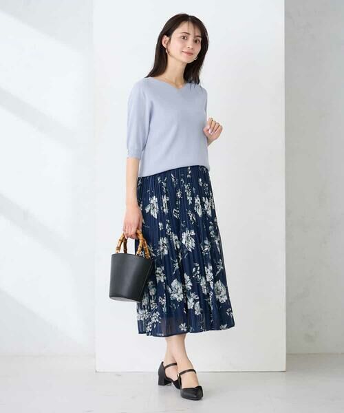 a.v.v / アー・ヴェ・ヴェ ニット・セーター | ハーフスリーブVネックサマーニット【WEB限定/洗える/接触冷感/UVカット】 | 詳細16