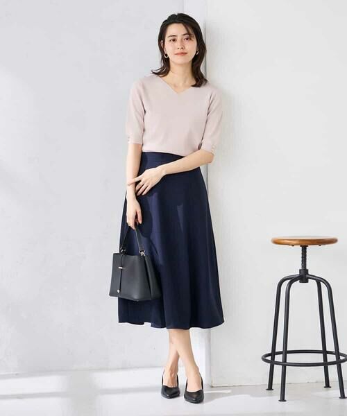 a.v.v / アー・ヴェ・ヴェ ニット・セーター | ハーフスリーブVネックサマーニット【WEB限定/洗える/接触冷感/UVカット】 | 詳細20