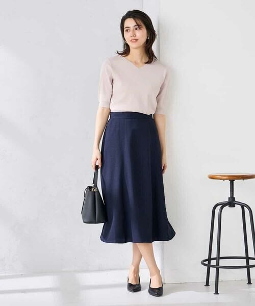 a.v.v / アー・ヴェ・ヴェ ニット・セーター | ハーフスリーブVネックサマーニット【WEB限定/洗える/接触冷感/UVカット】 | 詳細21