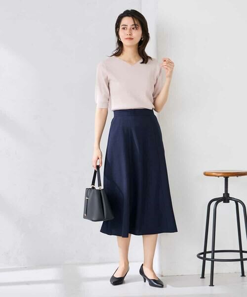 a.v.v / アー・ヴェ・ヴェ ニット・セーター | ハーフスリーブVネックサマーニット【WEB限定/洗える/接触冷感/UVカット】 | 詳細22