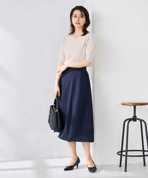 a.v.v / アー・ヴェ・ヴェ ニット・セーター | ハーフスリーブVネックサマーニット【WEB限定/洗える/接触冷感/UVカット】 | 詳細23