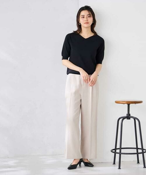 a.v.v / アー・ヴェ・ヴェ ニット・セーター | ハーフスリーブVネックサマーニット【WEB限定/洗える/接触冷感/UVカット】 | 詳細27