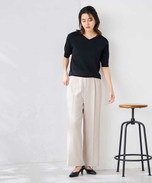 a.v.v / アー・ヴェ・ヴェ ニット・セーター | ハーフスリーブVネックサマーニット【WEB限定/洗える/接触冷感/UVカット】 | 詳細28