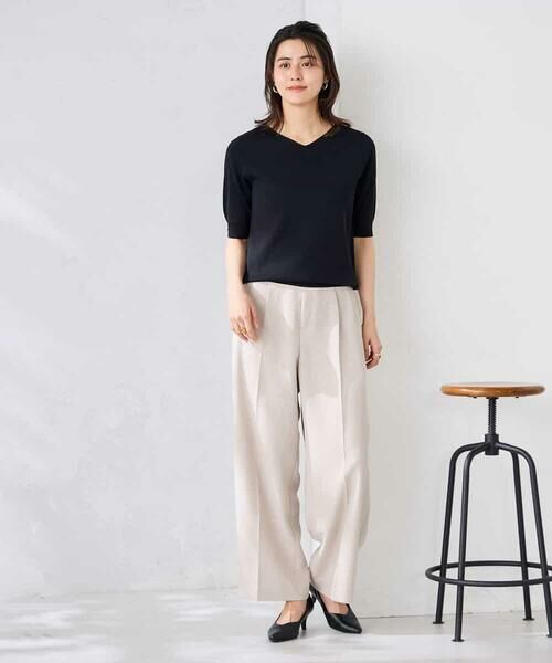 a.v.v / アー・ヴェ・ヴェ ニット・セーター | ハーフスリーブVネックサマーニット【WEB限定/洗える/接触冷感/UVカット】 | 詳細29