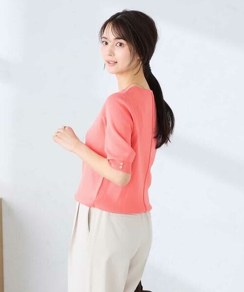 a.v.v / アー・ヴェ・ヴェ ニット・セーター | ハーフスリーブVネックサマーニット【WEB限定/洗える/接触冷感/UVカット】 | 詳細3