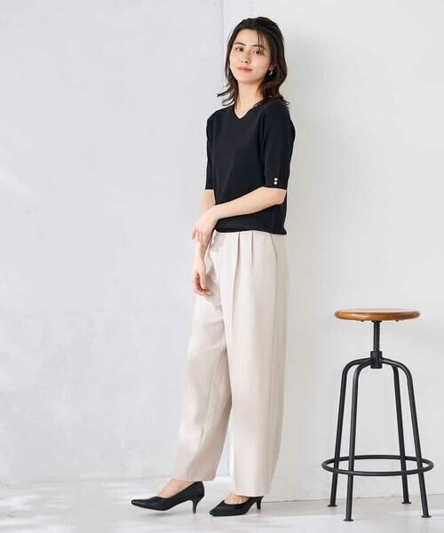 a.v.v / アー・ヴェ・ヴェ ニット・セーター | ハーフスリーブVネックサマーニット【WEB限定/洗える/接触冷感/UVカット】 | 詳細30