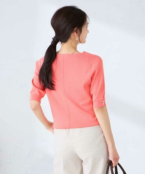 a.v.v / アー・ヴェ・ヴェ ニット・セーター | ハーフスリーブVネックサマーニット【WEB限定/洗える/接触冷感/UVカット】 | 詳細4