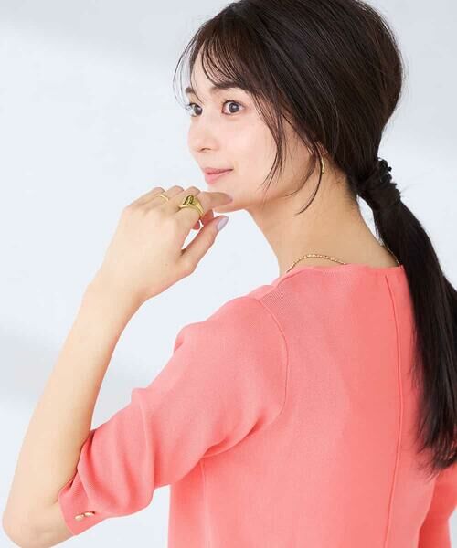 a.v.v / アー・ヴェ・ヴェ ニット・セーター | ハーフスリーブVネックサマーニット【WEB限定/洗える/接触冷感/UVカット】 | 詳細6