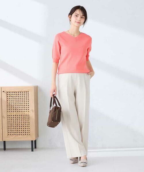 a.v.v / アー・ヴェ・ヴェ ニット・セーター | ハーフスリーブVネックサマーニット【WEB限定/洗える/接触冷感/UVカット】 | 詳細7