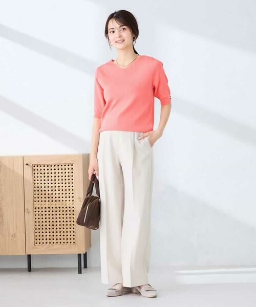 a.v.v / アー・ヴェ・ヴェ ニット・セーター | ハーフスリーブVネックサマーニット【WEB限定/洗える/接触冷感/UVカット】 | 詳細8