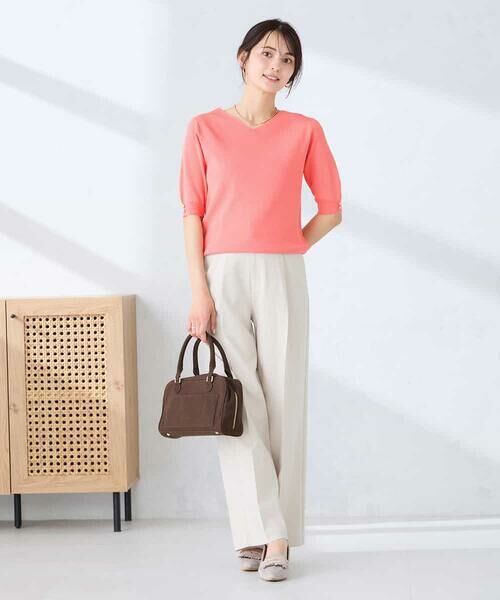 a.v.v / アー・ヴェ・ヴェ ニット・セーター | ハーフスリーブVネックサマーニット【WEB限定/洗える/接触冷感/UVカット】 | 詳細9