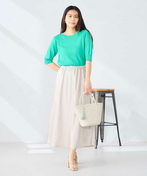 a.v.v / アー・ヴェ・ヴェ ロング・マキシ丈スカート | ソフトマーメイドサテンスカート【マシンウォッシャブル】 | 詳細5