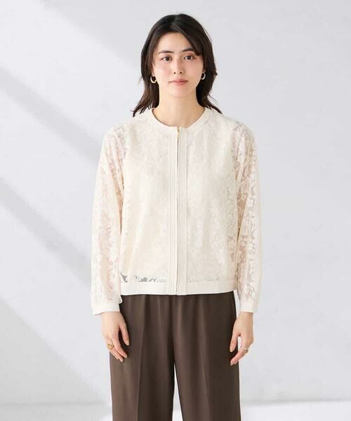 a.v.v / アー・ヴェ・ヴェ セットアップ | ノーカラーレースブルゾン | 詳細8