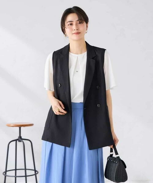 a.v.v / アー・ヴェ・ヴェ テーラードジャケット | シアーダブルジレ（ブラック）