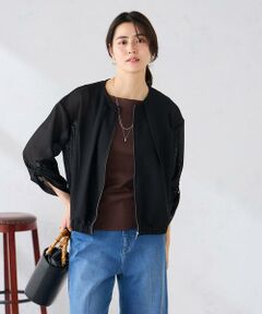 a.v.v / アー・ヴェ・ヴェ その他アウター | ノーカラーメッシュブルゾン