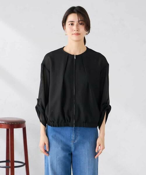 a.v.v / アー・ヴェ・ヴェ その他アウター | ノーカラーメッシュブルゾン | 詳細13