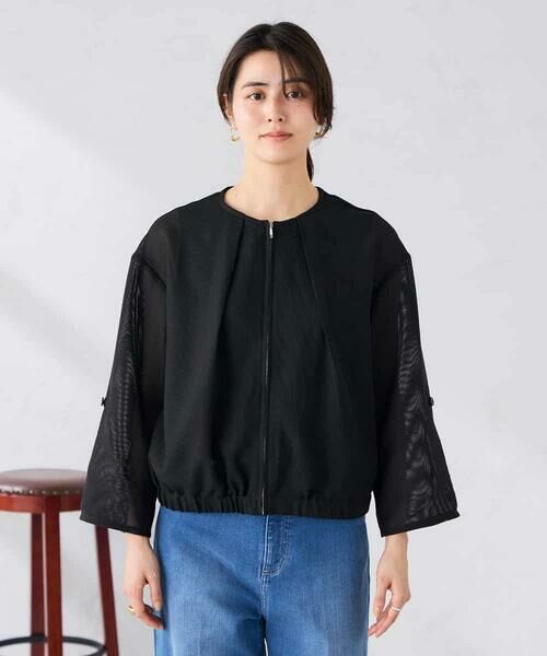 a.v.v / アー・ヴェ・ヴェ その他アウター | ノーカラーメッシュブルゾン | 詳細16