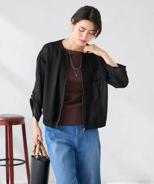 a.v.v / アー・ヴェ・ヴェ その他アウター | ノーカラーメッシュブルゾン | 詳細7