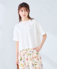 a.v.v / アー・ヴェ・ヴェ カットソー | 大人のクロップド刺繍Tシャツ【UVカット・接触冷感】