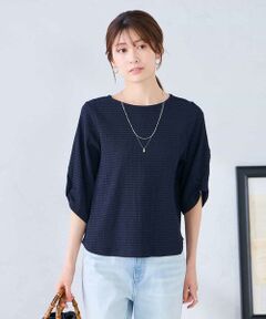 a.v.v / アー・ヴェ・ヴェ カットソー | ボーダー楊柳袖デザインカットソー