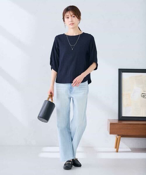 a.v.v / アー・ヴェ・ヴェ カットソー | ボーダー楊柳袖デザインカットソー | 詳細11