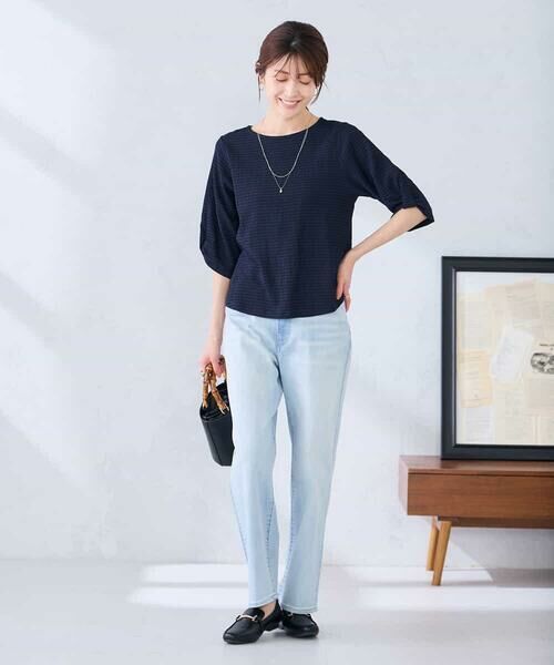 a.v.v / アー・ヴェ・ヴェ カットソー | ボーダー楊柳袖デザインカットソー | 詳細12