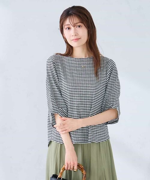 a.v.v / アー・ヴェ・ヴェ カットソー | ボーダー楊柳袖デザインカットソー | 詳細15