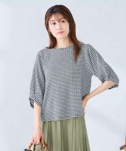 a.v.v / アー・ヴェ・ヴェ カットソー | ボーダー楊柳袖デザインカットソー | 詳細16