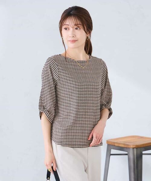a.v.v / アー・ヴェ・ヴェ カットソー | ボーダー楊柳袖デザインカットソー | 詳細2