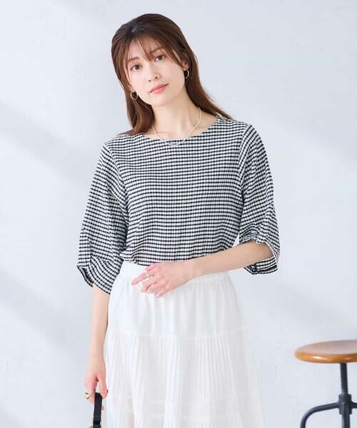 a.v.v / アー・ヴェ・ヴェ カットソー | ボーダー楊柳袖デザインカットソー | 詳細21