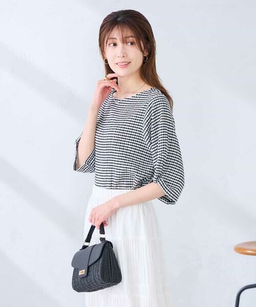 a.v.v / アー・ヴェ・ヴェ カットソー | ボーダー楊柳袖デザインカットソー | 詳細23