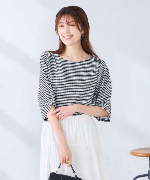 a.v.v / アー・ヴェ・ヴェ カットソー | ボーダー楊柳袖デザインカットソー | 詳細24