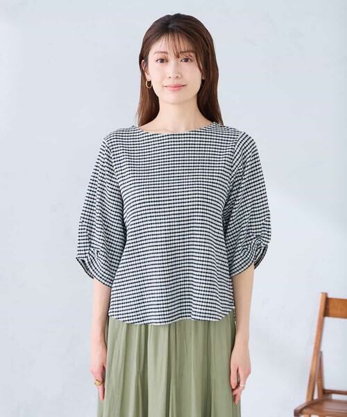 a.v.v / アー・ヴェ・ヴェ カットソー | ボーダー楊柳袖デザインカットソー | 詳細28