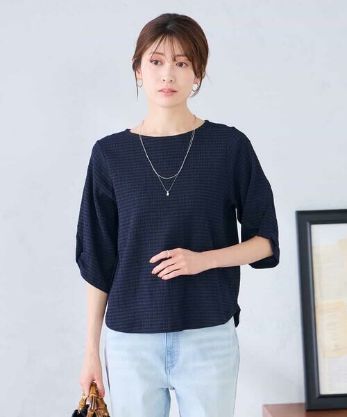 a.v.v / アー・ヴェ・ヴェ カットソー | ボーダー楊柳袖デザインカットソー | 詳細8